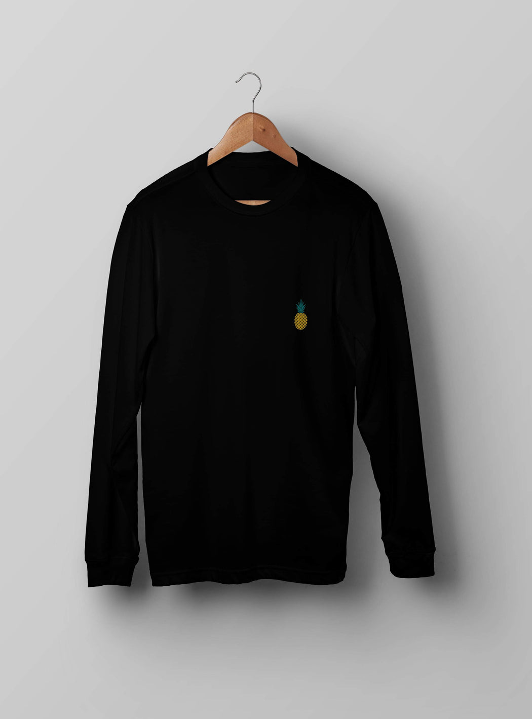 Pineapple Black Embroidered Sweatshirt - Kustom: Tees Factory